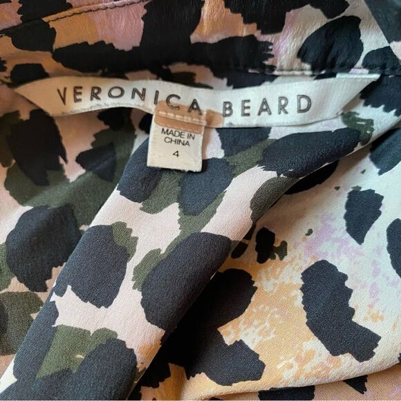 Veronica Beard Silk Wrap Dress Animal Print Size 4 - Picture 6 of 6